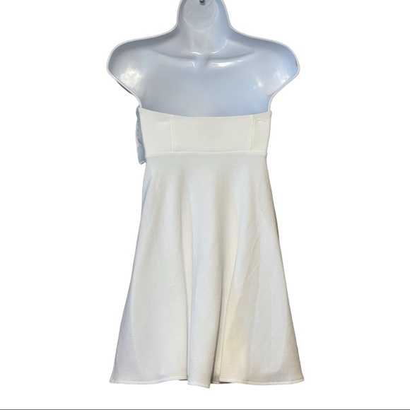 Show Me Your Mumu Enchanted Bow Babydoll Dress White Strapless Mini Small - Picture 5 of 6